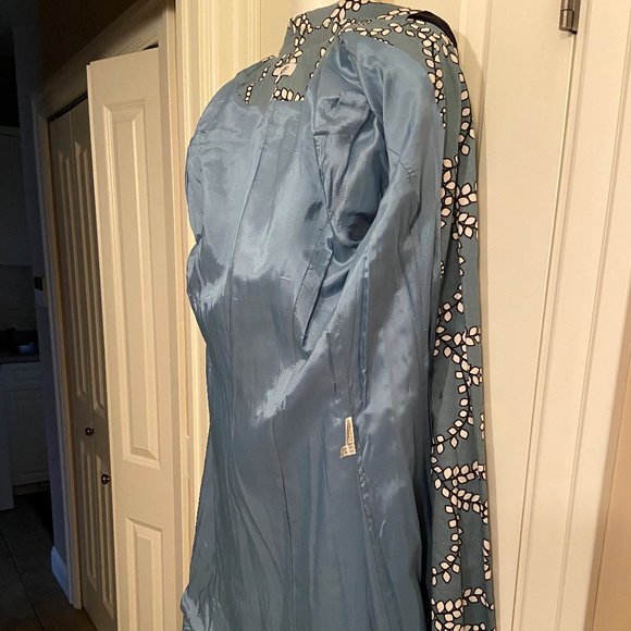 MOSCHINO FLORAL LIGHT BLUE COAT - Picture 5 of 11